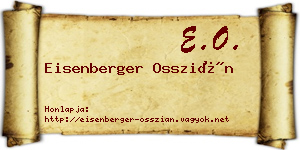 Eisenberger Osszián névjegykártya